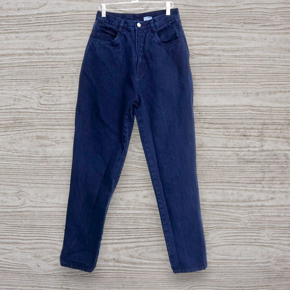 BILL BLASS Vintage 90s Flat Front High Waist Rise Mom Tapered Jeans Womens 10